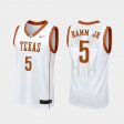 #5 Royce Hamm Jr Replica Longhorns College Basketball Men White Jersey 564925-539