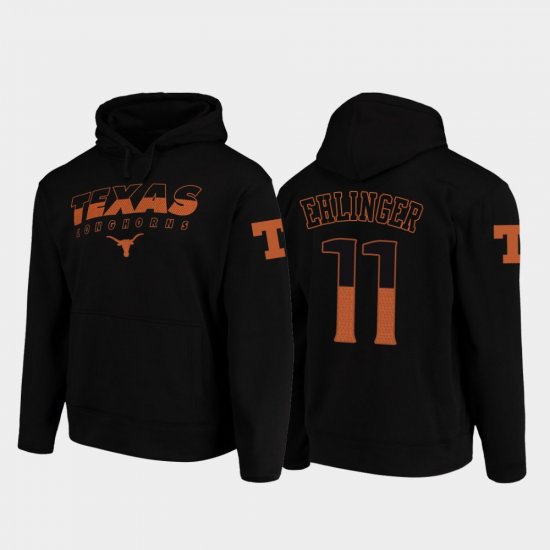 #11 Sam Ehlinger Wedge Performance University of Texas College Football Pullover Mens Black Hoodie 618060-294
