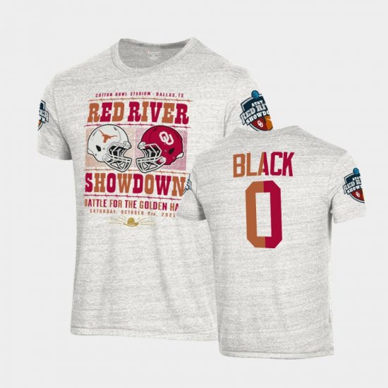 #0 Tarik Black 2021 Red River Showdown University of Texas Matchup Mens White T-Shirt 652988-877
