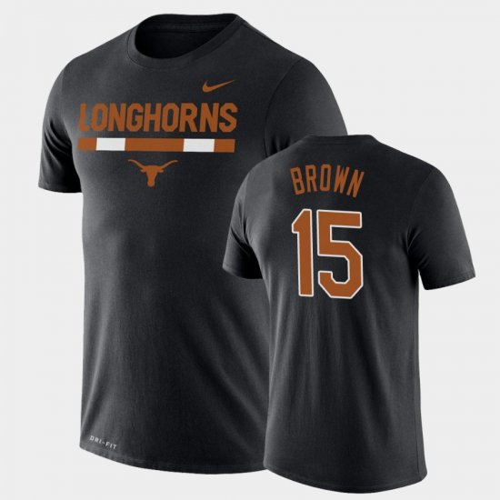 #15 Chris Brown Team DNA Longhorns Legend Performance Mens Black T-Shirt 659980-445