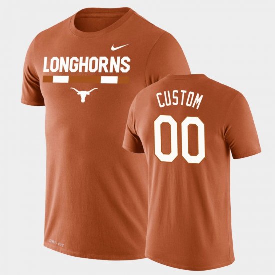 #00 Custom Team DNA Texas Longhorns Legend Performance Mens Orange T-Shirt 958834-446