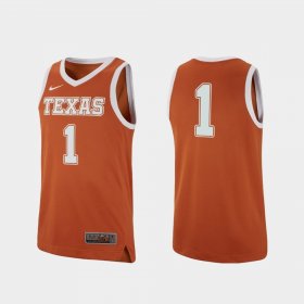 #1 Replica Longhorns College Basketball Men's Texas Orange Jersey 332522-959