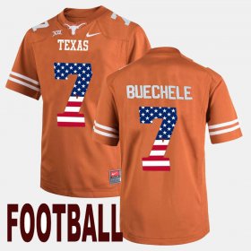 #7 Shane Buechele US Flag Fashion Texas Longhorns Mens Orange Jersey 710498-549
