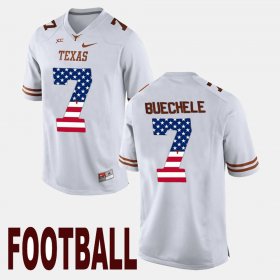 #7 Shane Buechele US Flag Fashion University of Texas Men's White Jersey 867489-155