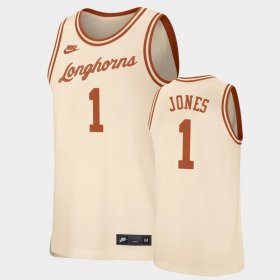#1 Andrew Jones Replica UT Retro Basketball Mens Cream Jersey 640314-678