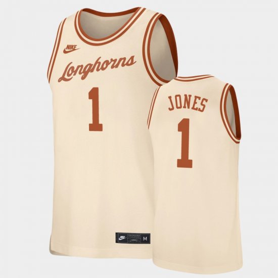#1 Andrew Jones Replica UT Retro Basketball Mens Cream Jersey 640314-678