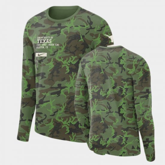 Military University of Texas Long Sleeve Men Camo T-Shirt 987372-442