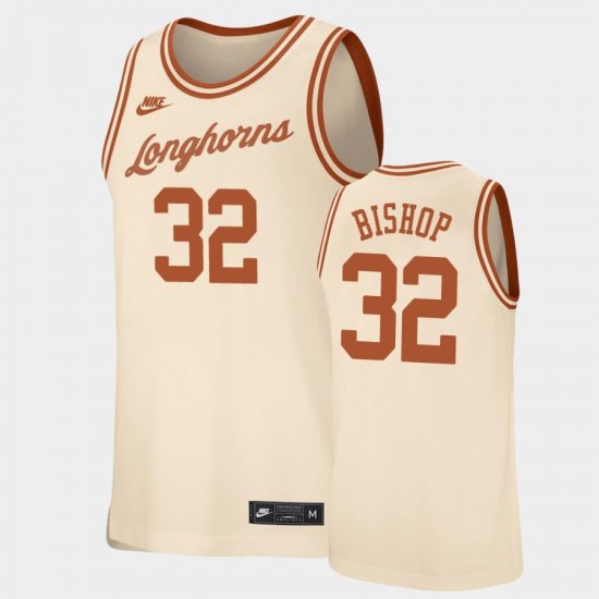 #32 Christian Bishop Replica UT Retro Basketball Men Cream Jersey 738931-290