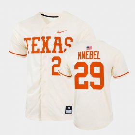 #29 Corey Knebel College Baseball Longhorns Full-Button Mens Natural Jersey 492058-291