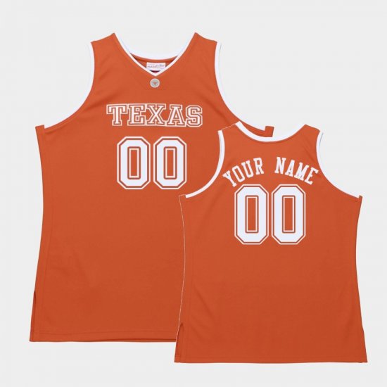 #00 Custom Authentic Texas Longhorns Men\'s Orange Jersey 466020-608