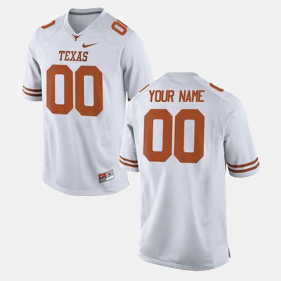 #00 Custom College Football Texas Longhorns Men White Jersey 478625-687