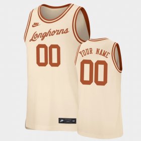 #00 Custom Replica University of Texas Retro Basketball Men Cream Jersey 523713-336