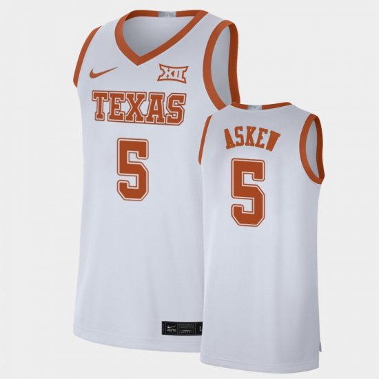 #5 Devin Askew Alumni Limited UT Basketball Men\'s White Jersey 926114-655