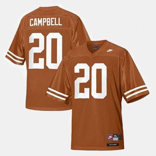 #20 Earl Campbell College Football UT Mens Orange Jersey 535462-347