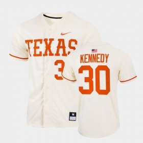 #30 Eric Kennedy College Baseball University of Texas Full-Button Men Natural Jersey 328244-521