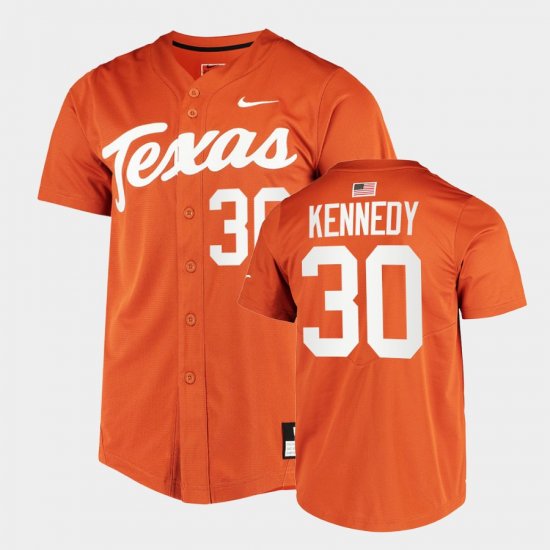 #30 Eric Kennedy College Baseball UT Full-Button Men Orange Jersey 902947-601