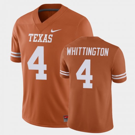 #4 Jordan Whittington Game Texas Longhorns Mens Orange Jersey 708361-755