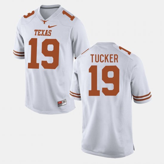 #19 Justin Tucker College Football University of Texas Men White Jersey 355062-146