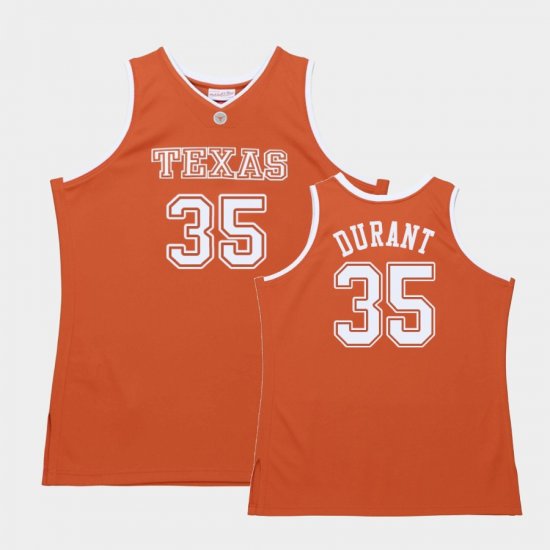 #35 Kevin Durant Authentic Longhorns Men\'s Orange Jersey 284090-157