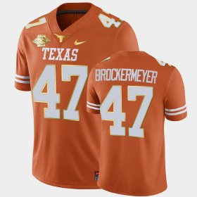 #47 Luke Brockermeyer University of Texas 2021 Red River Showdown Golden Patch Men's Orange Jersey 394425-889
