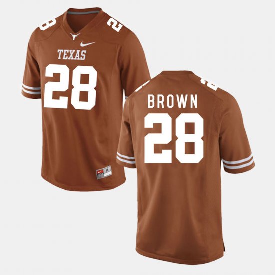 #28 Malcolm Brown College Football Longhorns Men\'s Burnt Orange Jersey 636057-664