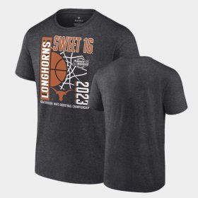 March Madness Texas Longhorns 2023 NCAA Basketball Tournament Sweet 16 Mens Charcoal T-Shirt 178454-662