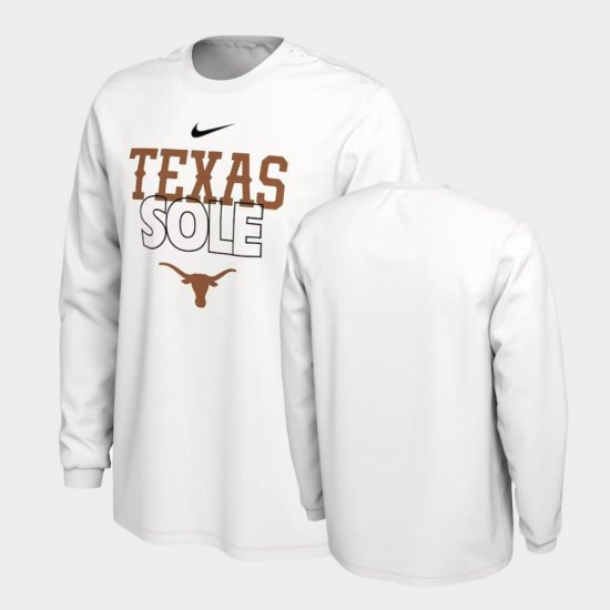 On Court University of Texas Long Sleeve Men\'s White T-Shirt 776240-667