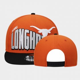Team Logo Texas Longhorns Two-Tone Vintage Wave 9FIFTY Snapback Unisex Orange Hat 312613-800