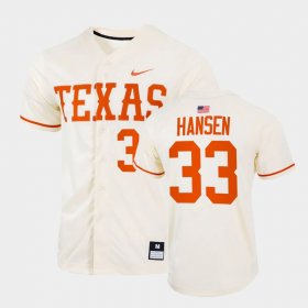 #33 Pete Hansen College Baseball UT Full-Button Men's Natural Jersey 389967-772