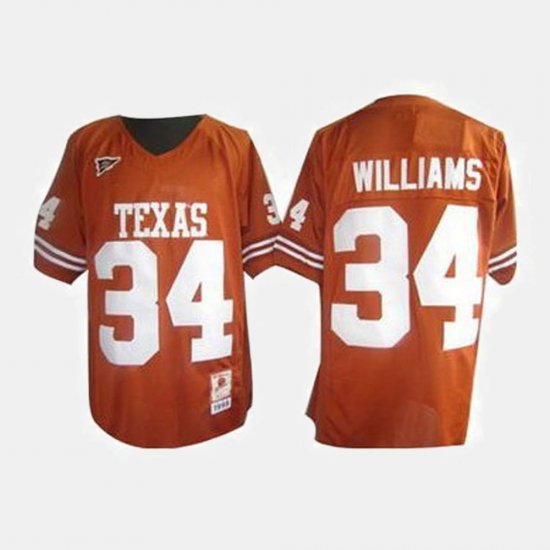 #34 Ricky Williams College Football University of Texas Men Orange Jersey 650387-326