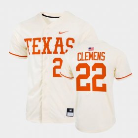 #22 Roger Clemens College Baseball UT Full-Button Mens Natural Jersey 726962-252