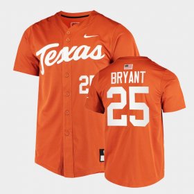 #25 Scott Bryant College Baseball University of Texas Full-Button Men's Orange Jersey 137257-853
