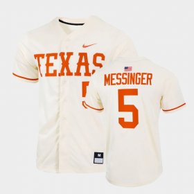 #5 Skyler Messinger College Baseball University of Texas Full-Button Men Natural Jersey 211521-270