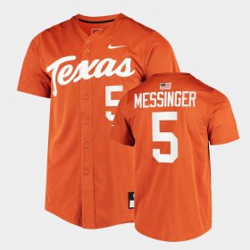 #5 Skyler Messinger College Baseball University of Texas Full-Button Mens Orange Jersey 741175-292