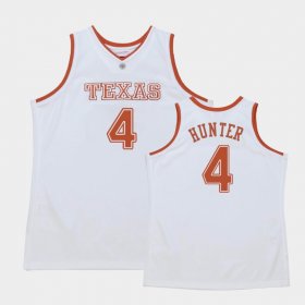 #4 Tyrese Hunter Authentic Texas Longhorns Men's White Jersey 709197-126