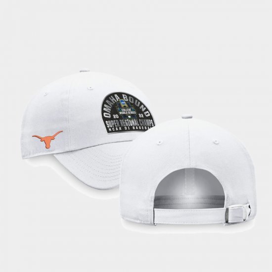 UT 2022 NCAA Baseball Super Regional Champs Locker Room Adjustable Unisex White Hat 554018-616