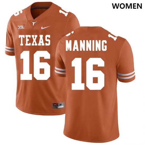 #16 Arch Manning Limited University of Texas Womens Texas Orange Jersey 519488-340