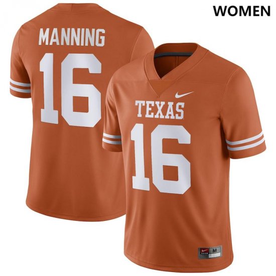 #16 Arch Manning NIL Player University of Texas Womens Texas Orange Jersey 527975-144