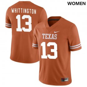 #13 Jordan Whittington NIL Player University of Texas Women Texas Orange Jersey 829874-582