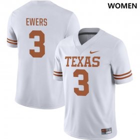 #3 Quinn Ewers NIL Player Longhorns Womens White Jersey 284110-116