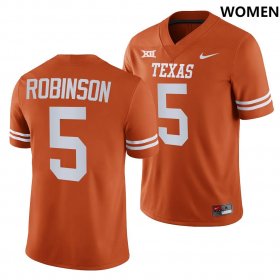 #5 Bijan Robinson NIL Player Longhorns Women Texas Orange Jersey 740697-874