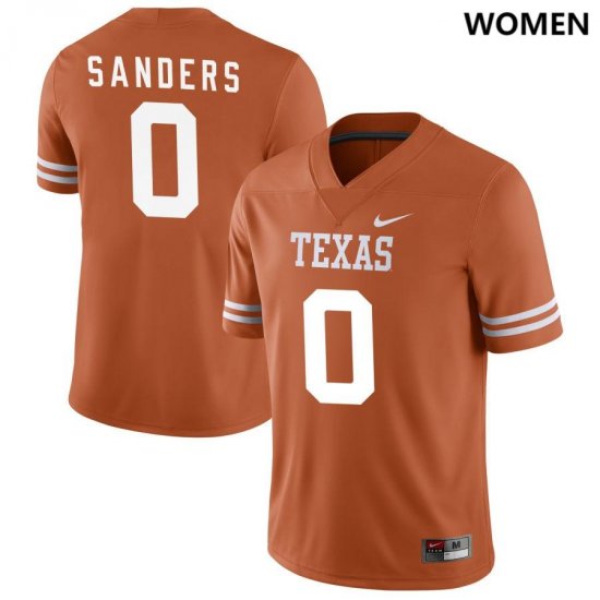 #0 Ja\'Tavion Sanders NIL Player Longhorns Women Texas Orange Jersey 118451-629
