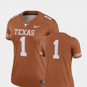 #1 College Football Longhorns Finished Replica Womens Texas Orange Jersey 269700-385