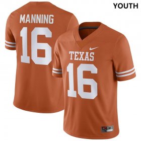 #16 Arch Manning NIL Player UT Youth Texas Orange Jersey 311629-871