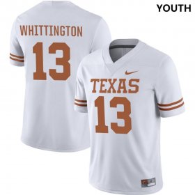 #13 Jordan Whittington NIL Player Texas Longhorns Youth White Jersey 195204-913