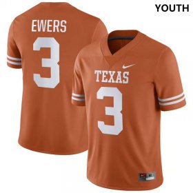 #3 Quinn Ewers NIL Player University of Texas Youth Texas Orange Jersey 337603-507