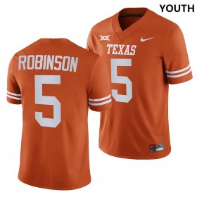 #5 Bijan Robinson NIL Player Longhorns Youth Texas Orange Jersey 902226-531