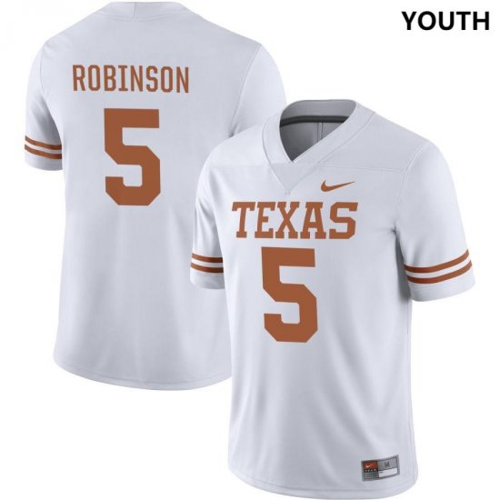 #5 Bijan Robinson NIL Player UT Youth White Jersey 634714-817