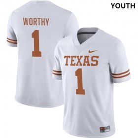 #1 Xavier Worthy NIL Player UT Youth White Jersey 410468-815